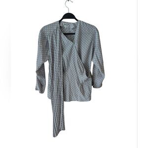 Herno Gray Polka Dot Sash Blouse Wrap Size 40 (Medium)